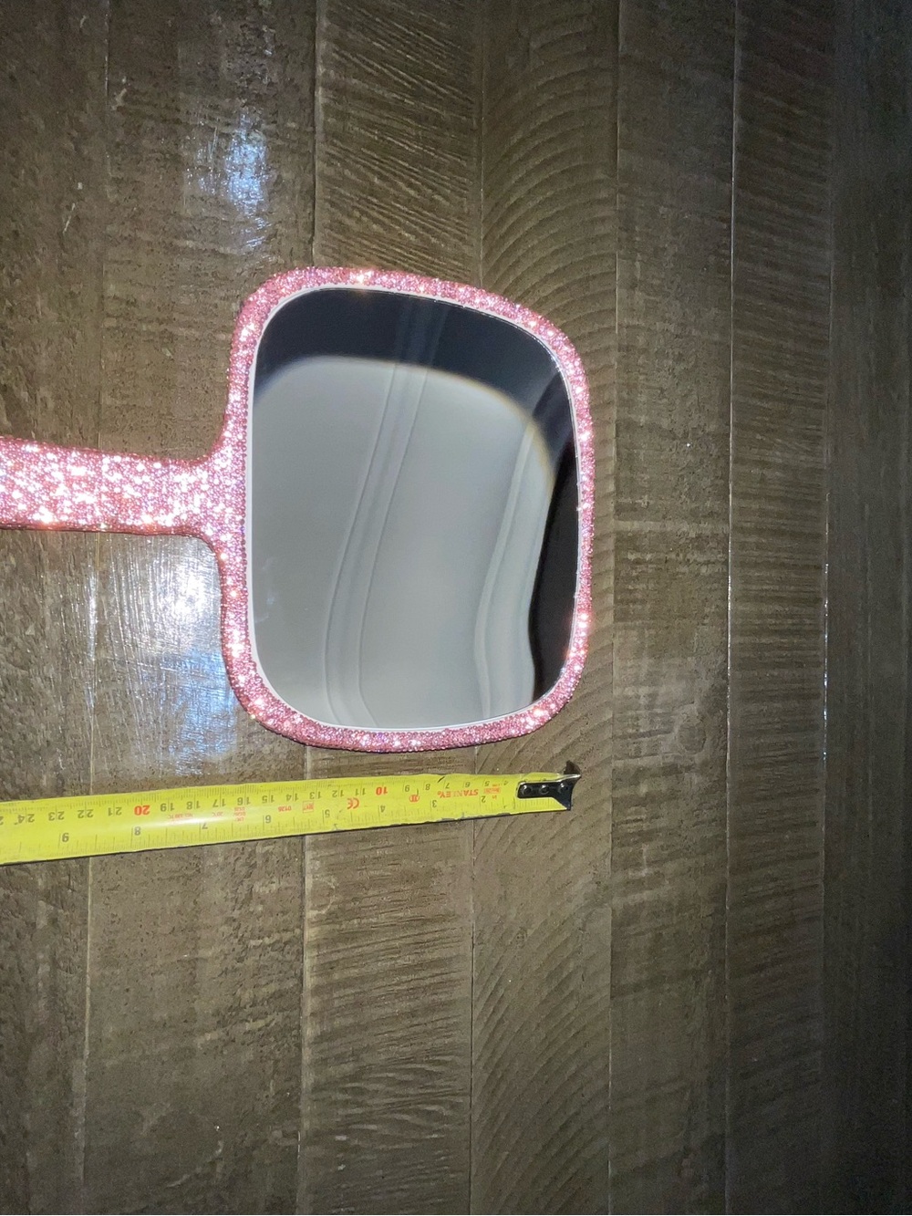 Glitter Square Handheld Mirror - Pink Sparkle